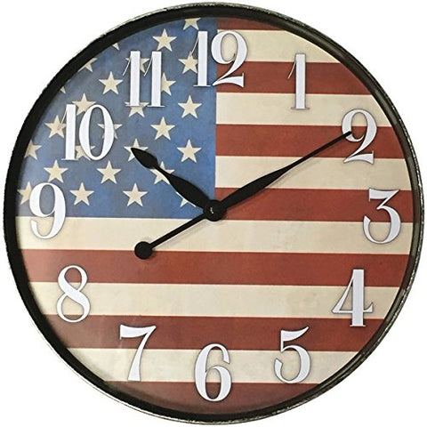 12" American Flag Wall Clock