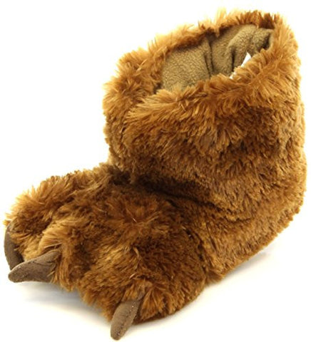 Lazy One Paw Slippers, Brown Paw Slipper, S