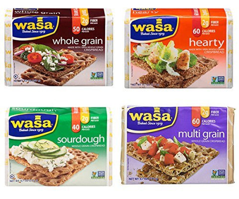 Crispbread 4-pack (Multi Grain 9.7 oz, Whole Grain 9.2 oz, Hearty Rye 9.7 oz and Sourdough 9.7 oz)