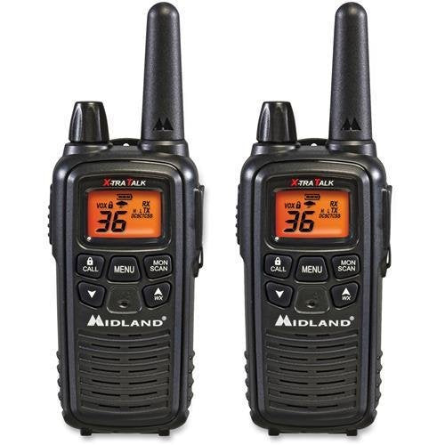 Midland LXT600VP3 36 Channel, 30 Mile FRS/GMRS Handheld Radio Pair with 3 Level Evox, NOAA Weather Radio with Scan - in Black