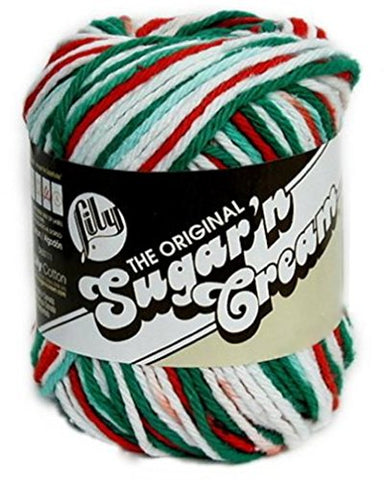 Lily Sugar'n Cream Yarn - Ombre Mistletoe 95 Yards 2 OZ