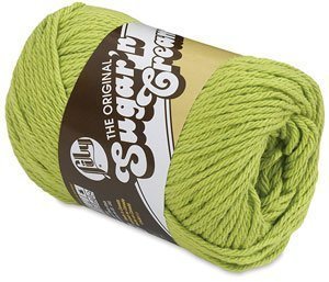 Lily Sugar'n Cream Solid Yarn Hot Green 120 Yards 2.5 OZ