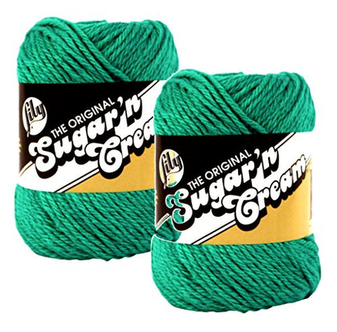 Lily Sugar'n Cream Solid Yarn Mod Green 120 Yards 2.5 OZ