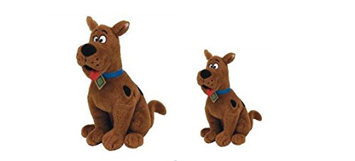 (2 Piece Bundle) Scooby-Doo Beanie Baby Plush, 8-Inch and Scooby-Doo Medium Beanie Baby Plush, 13-Inch