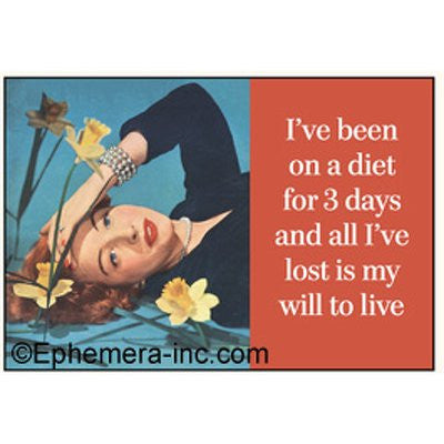 I've Been on a Diet for 3 Days - Rectangular Magnet