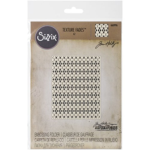 Sizzix Texture Fades Embossing Folder - Argyle by Tim Holtz