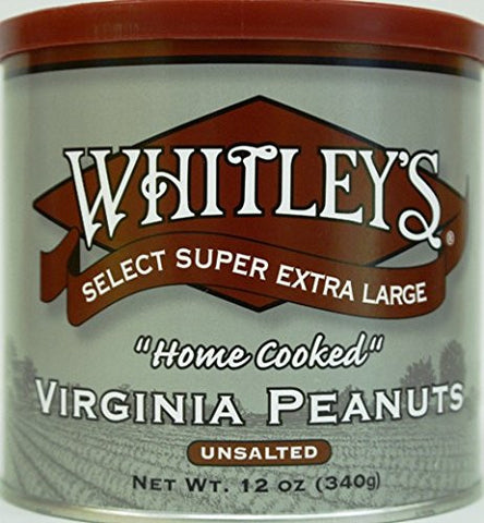 Whitley's -  “Home Cooked” Unsalted Peanuts, 12 oz. Tins