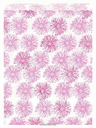 100pcs Flowers Printed Paper Gift Bag, 8 1/2''W x 11''H