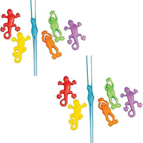 Vinyl Stretchy Mini Flying Frogs And Lizards Assorted Colors, 288 pcs