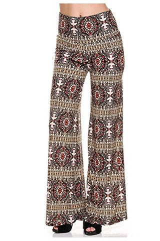 Aztec Printed High Waist Palazzo Pants, Medium