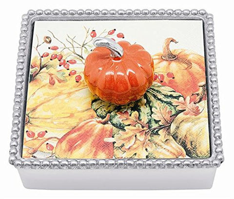 Orange Pumpkin Beaded NapkinBox