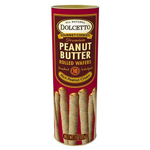 Peanut Butter Rolled Wafers in Tin, 3 oz