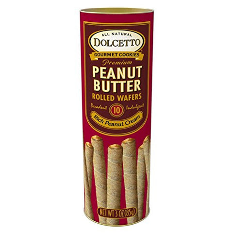 Peanut Butter Rolled Wafers in Tin, 3 oz