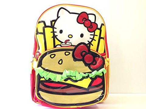 Hello Kitty "Burger and Fries" Backpack with Lunch Kit (Poly)