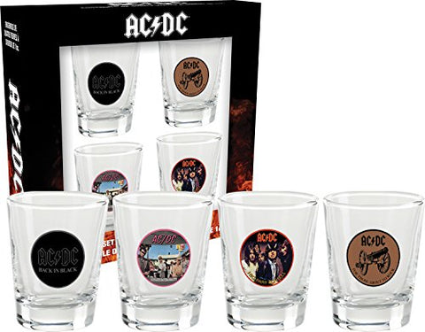 Aquarius AC/DC Shotglasses, Set of 4