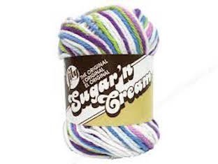 Lily Sugar'n Cream Yarn - Ombre Fruit Punch 95 Yards 2 OZ