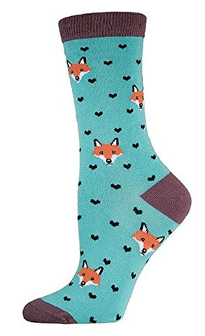 Women's Bamboo Fox Lover Socks, Mist