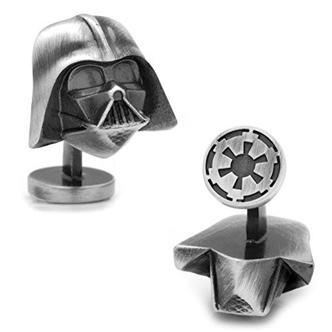 3D Antique Silver Darth Vader Cufflinks
