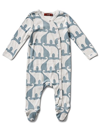 Footed Romper, Blue Elephant- 3-6M