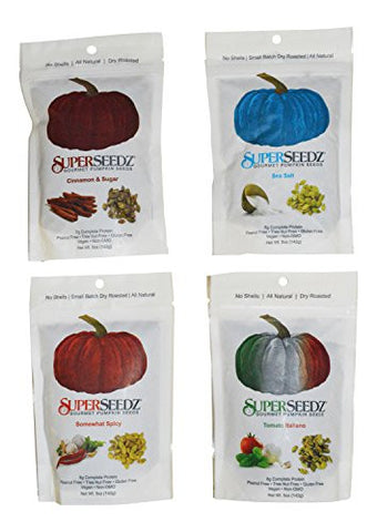 Sea Salt 5oz, and Somewhat Spicy 5oz, and Cinnamon & Sugar 5oz, and Tomato Italiano 5oz