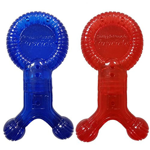 Pupcicle Puppy Teething Comfort Aid - Blue and Pupcicle Puppy Teething Comfort Aid - Red