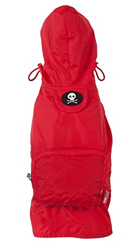 fabdog Packable Dog Raincoat, XXL (Red)