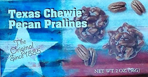 CHEWIE PECAN PRALINES TEXAS FLAG box, 2 oz. 2 piece