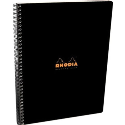 Rhodia Classic Meeting Book, Black, Lined, 9 x 11 ¾