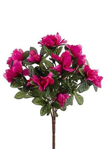 Azalea Silk Flowers Bush in Fuchsia 13" Tall
