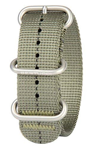 B-Type Zulu Nylon Defender Drab / Black Dash w/ Matte Hardware, 7/8" - 22 mm Size For A-2, A-3 & B-1 Cases
