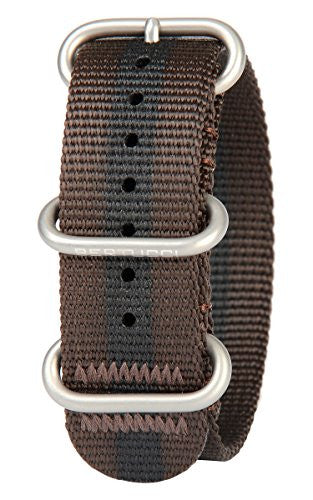DX3 Nylon 7/8" Brown with Black Stripe Matte Stainless Steel
