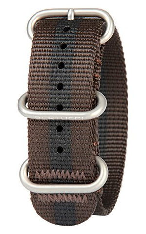 DX3 Nylon 7/8" Brown with Black Stripe Matte Stainless Steel