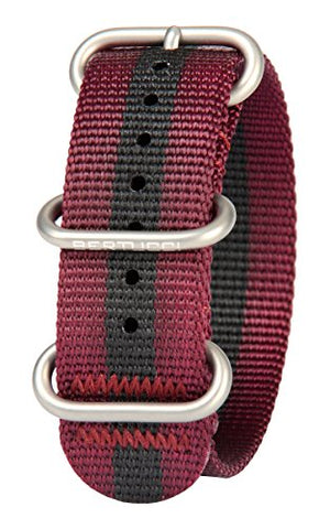 B-Type Zulu Nylon Crimson / Black w/ Matte Hardware, 7/8" - 22 mm Size For A-2, A-3 & B-1 Cases
