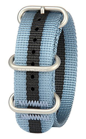 DX3 Nylon 7/8" Gray with Black Stripe Matte Stainless Steel