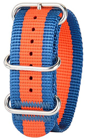 DX3 Nylon 1" Mariner Blue with Int'l Orange High Polish Stainless Steel