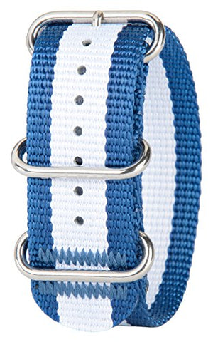 B-Type Zulu Nylon Mariner Blue / White - w/ High Polish Hardware, 1" - 26 mm Size For A-4 & A-5 Cases