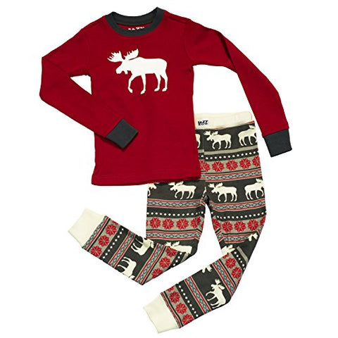 Lazy One Moose Fair Isle - 269, Kid's PJ Set, 10