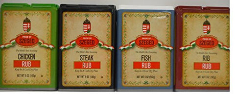 Szeged Seasoning 4-Pack (Chicken, Fish, Steak, Rib), 5 oz