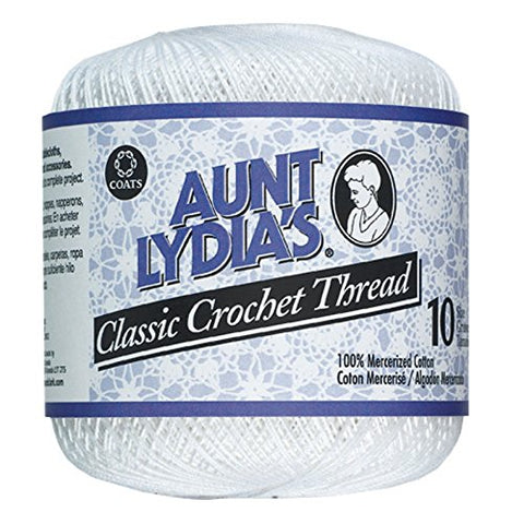 Aunt Lydia's- Classic Crochet Thread Size 10, White