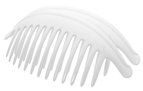 Belle Large Interlocking Comb Pair - White