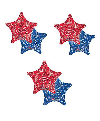Blue/Red Bandana Star - Flat (18 inches)