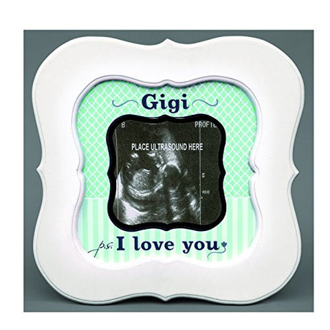 Love You Ultrasound Frame Gigi, 6" x 6" White Scalloped Frame