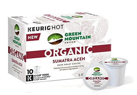 Green Mountain Coffee, Organics Sumatra Aceh, dark roast, k-cup