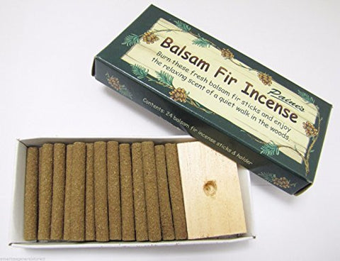 24 Balsam Fir Incense Sticks and Holder, 2" Long
