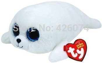 Icy the White Seal Regular Beanie Boo Plush, 6-Inch