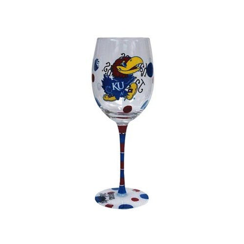 Jenkins Kansas Jayhawks 12 oz. Wine Glass