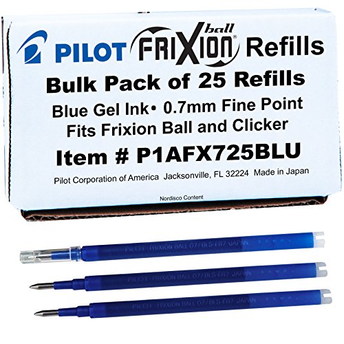 FriXion Ball and Clicker Gel Pen Refill, Fine - 25 Pack, Blue Ink (not in pricelist)