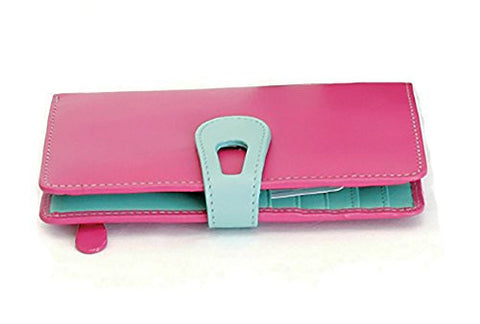 Midi Wallet With Cut Out Tab Closure,Fab Fuchsia/Turquoise