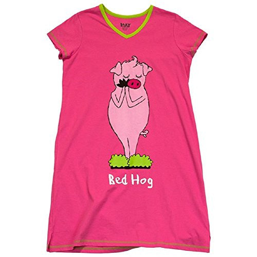Lazy One V-Neck Nightshirts, Bed Hog, L - XL