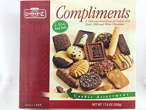 LAMBERTZ  COMPLIMENTS ASSORTMENT BOX DK/MLK/WHT CHOC (17.64oz)